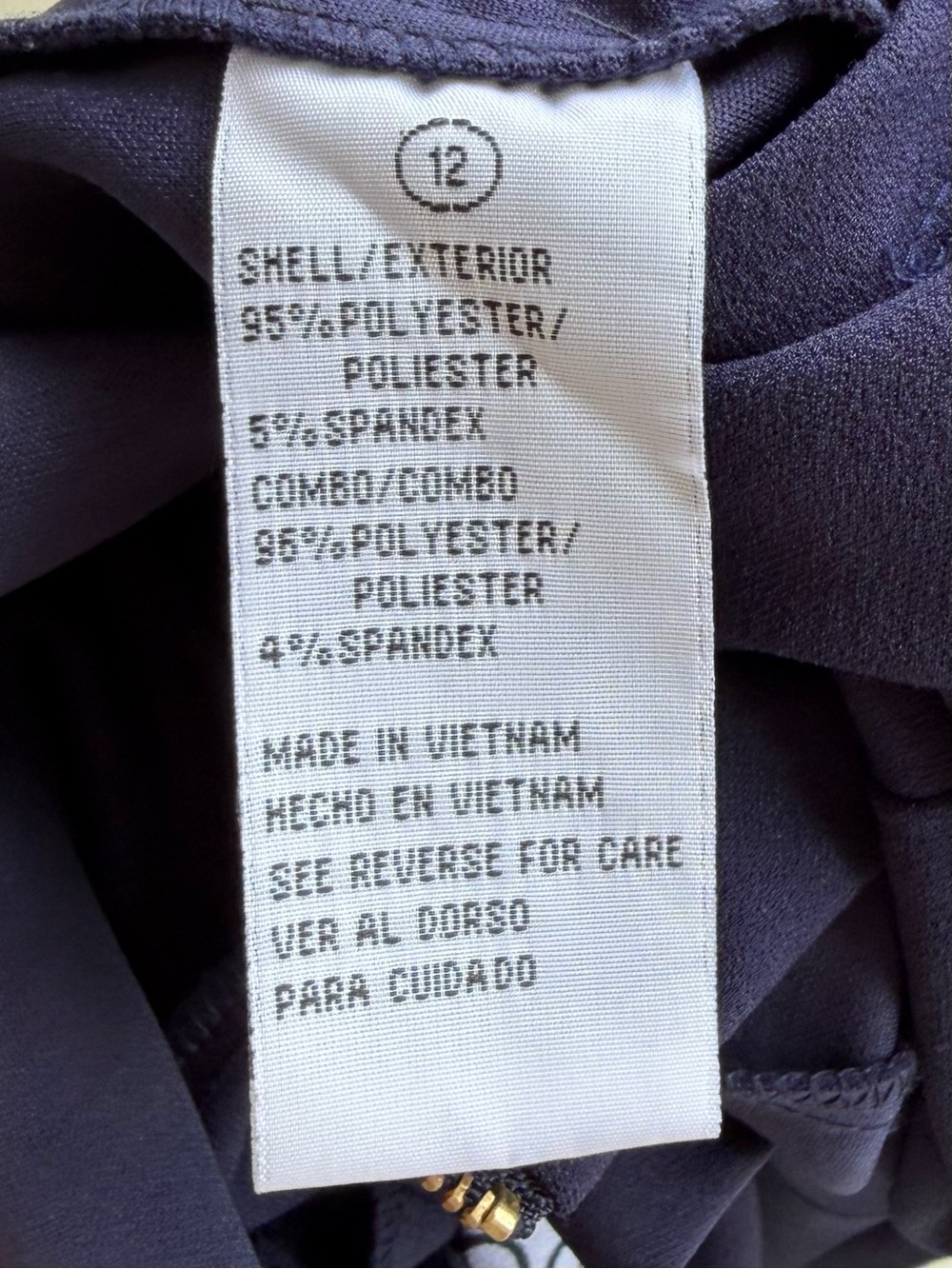 •Shelby & Palmer• Navy Blue Ruffle Bell Sleeve Shift Dress - Size 12 - Picture 6 of 8